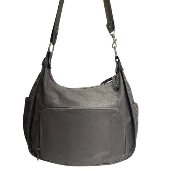 Vintage Rossetti Gray Vegan Leather Satchel Purse 90s Y2K - Picture 3 of 13